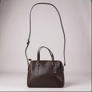 Coach Mini Bennet Crossbody Satchel Purse – Dark Brown Leather Handbag